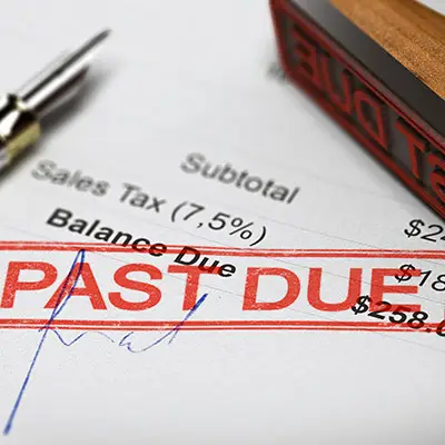 Image of bill stamped PAST DUE