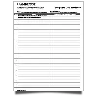 image of our long-term goals worksheet. click to download.