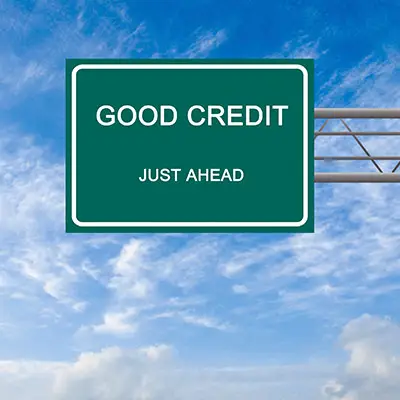 Image of GOOD CREDIT road sign