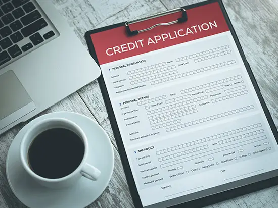 Image of a credit card application